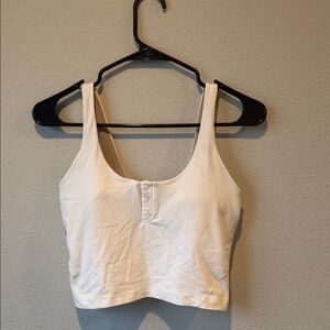 lululemon athletica white crop top / sports bra